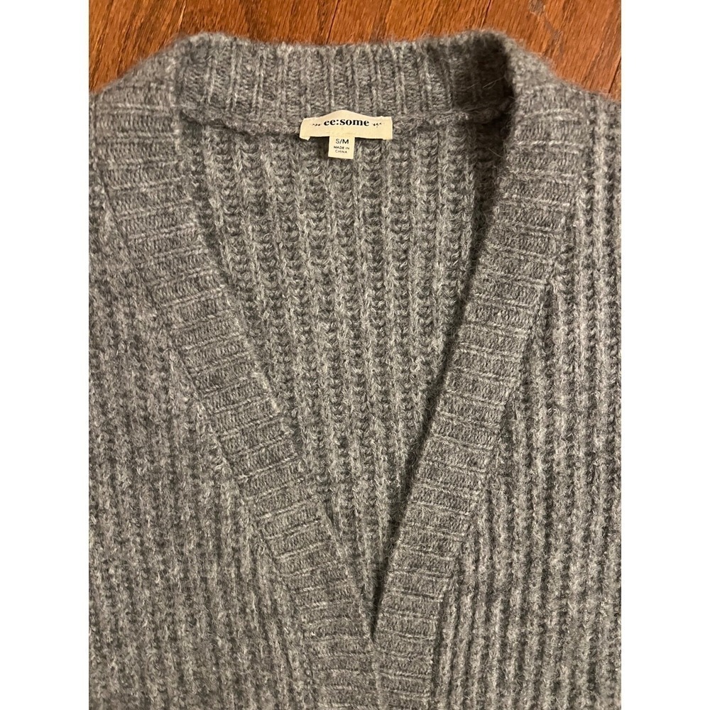 Oversized Gray- ee:Some -Cardigan Sweater Sz S/M